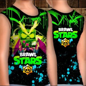 Майка хуліганка з 3D принтом: Virus 8 Bit Neon. Бравл Старс ВСІ Розміри Преміум тканина