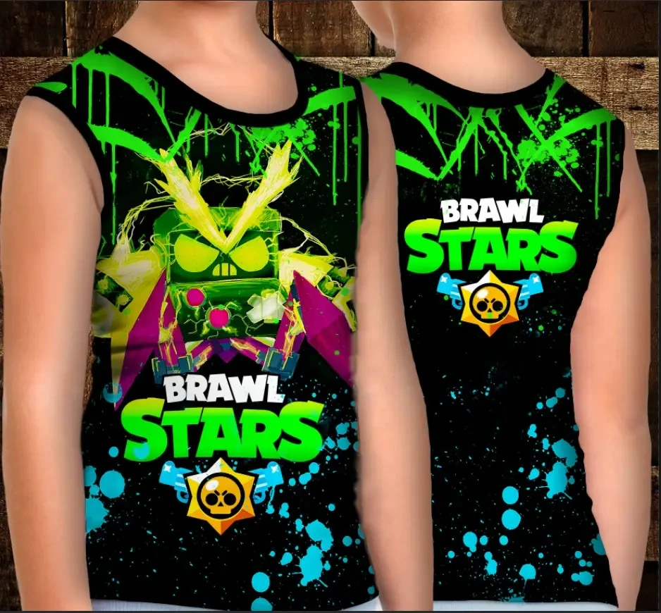 Майка хуліганка з 3D принтом: Virus 8 Bit Neon. Бравл Старс ВСІ Розміри Преміум тканина