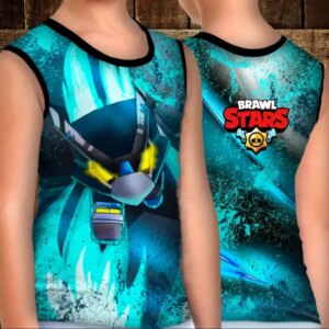 Майка хуліганка з 3D принтом: Ворон Меха.Бравл Старс ВСІ Розміри Преміум тканина