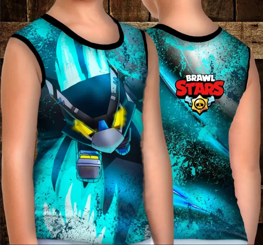 Майка хуліганка з 3D принтом: Ворон Меха.Бравл Старс ВСІ Розміри Преміум тканина