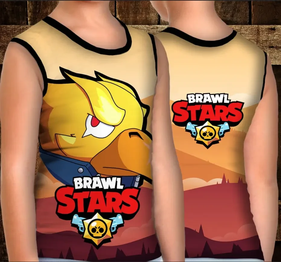 Майка хуліганка з 3D принтом: Crow Phenix. Бравл Старс ВСІ Розміри Преміум тканина