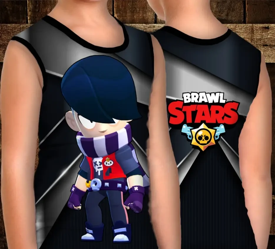 Майка хуліганка з 3D принтом: Едгар. Бравл Старс ВСІ Розміри Преміум тканина