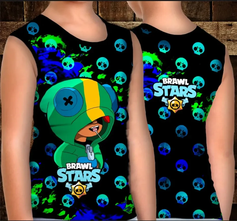 Майка хуліганка з 3D принтом: Леон Арт. Бравл Старс ВСІ Розміри Преміум тканина