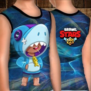 Майка хуліганка з 3D принтом: Леон Акула. Бравл Старс ВСІ Розміри Преміум тканина