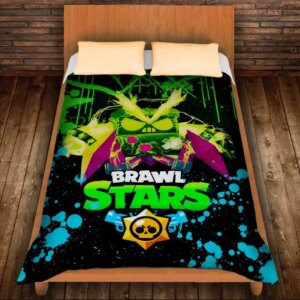 Плед з 3D принтом-Бравл Старс Вірус Неон 150х200 см.