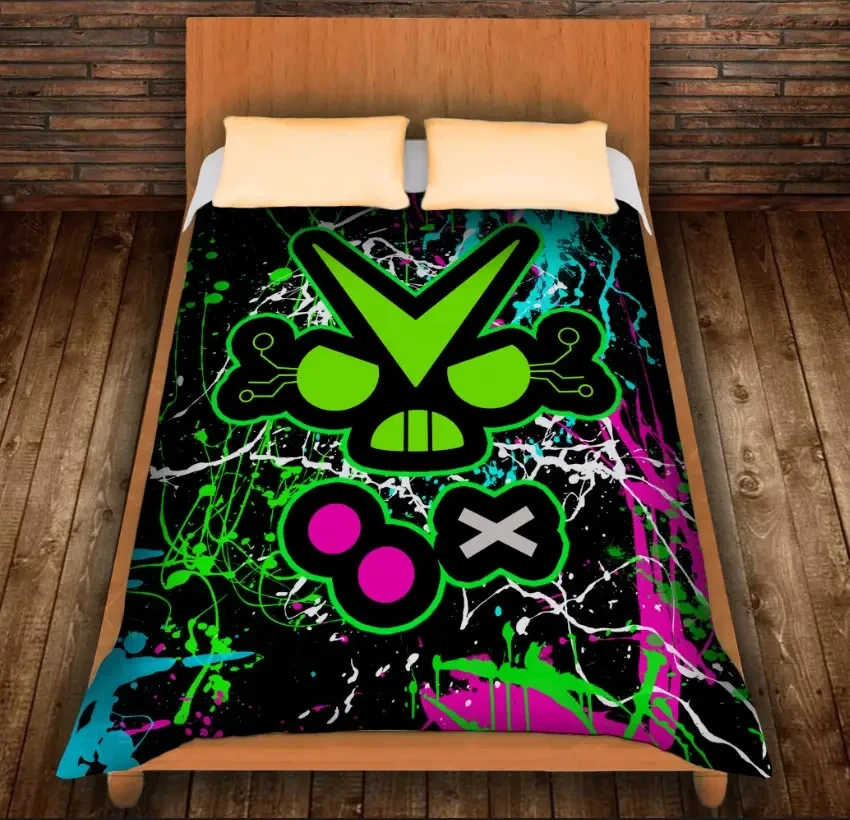 Плед з 3D принтом-Бравл Старс Вірус Face 150х200 см.