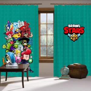 Штори 3D Бравл старс Арт бірюза