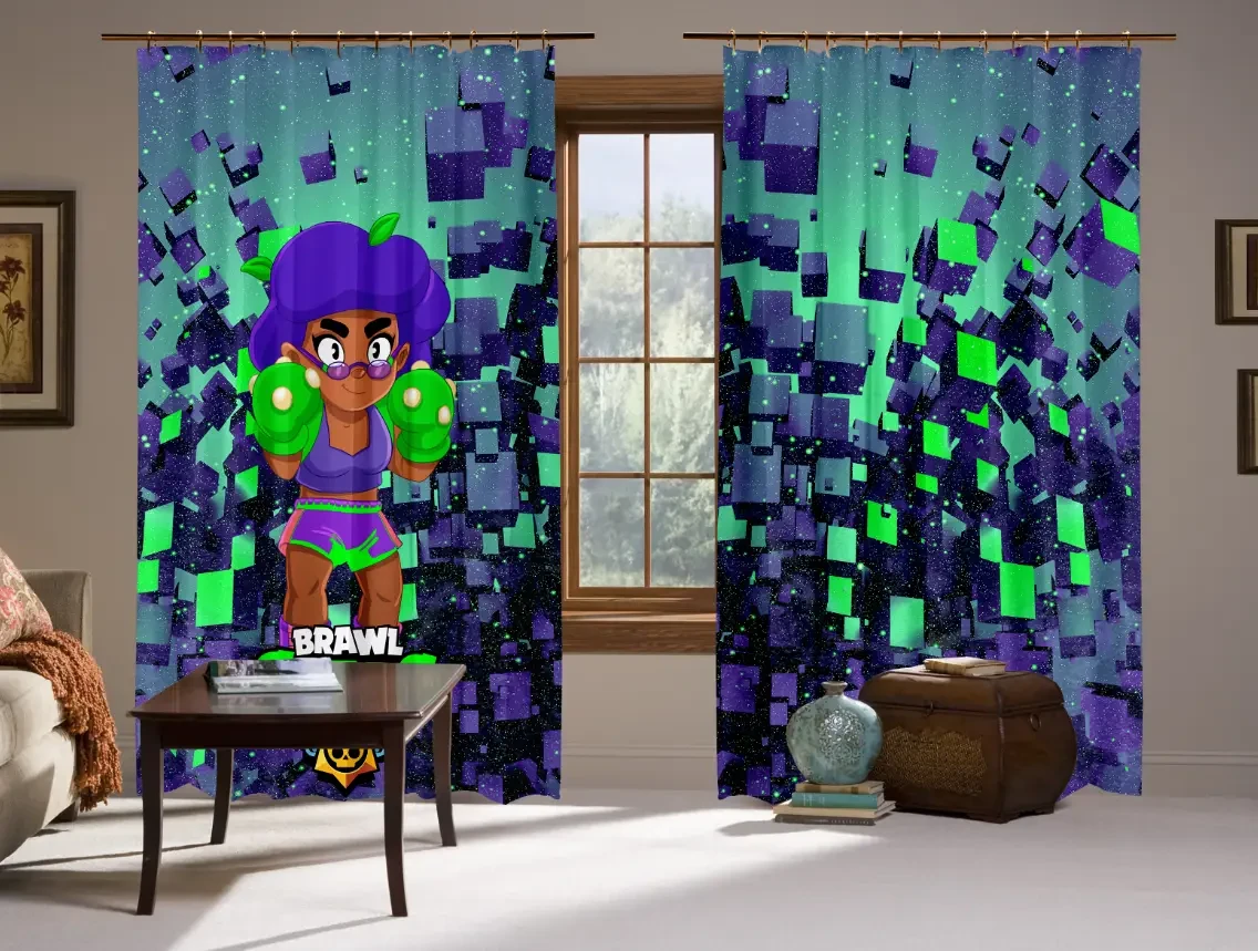 Штори 3D Бравл старс Роза