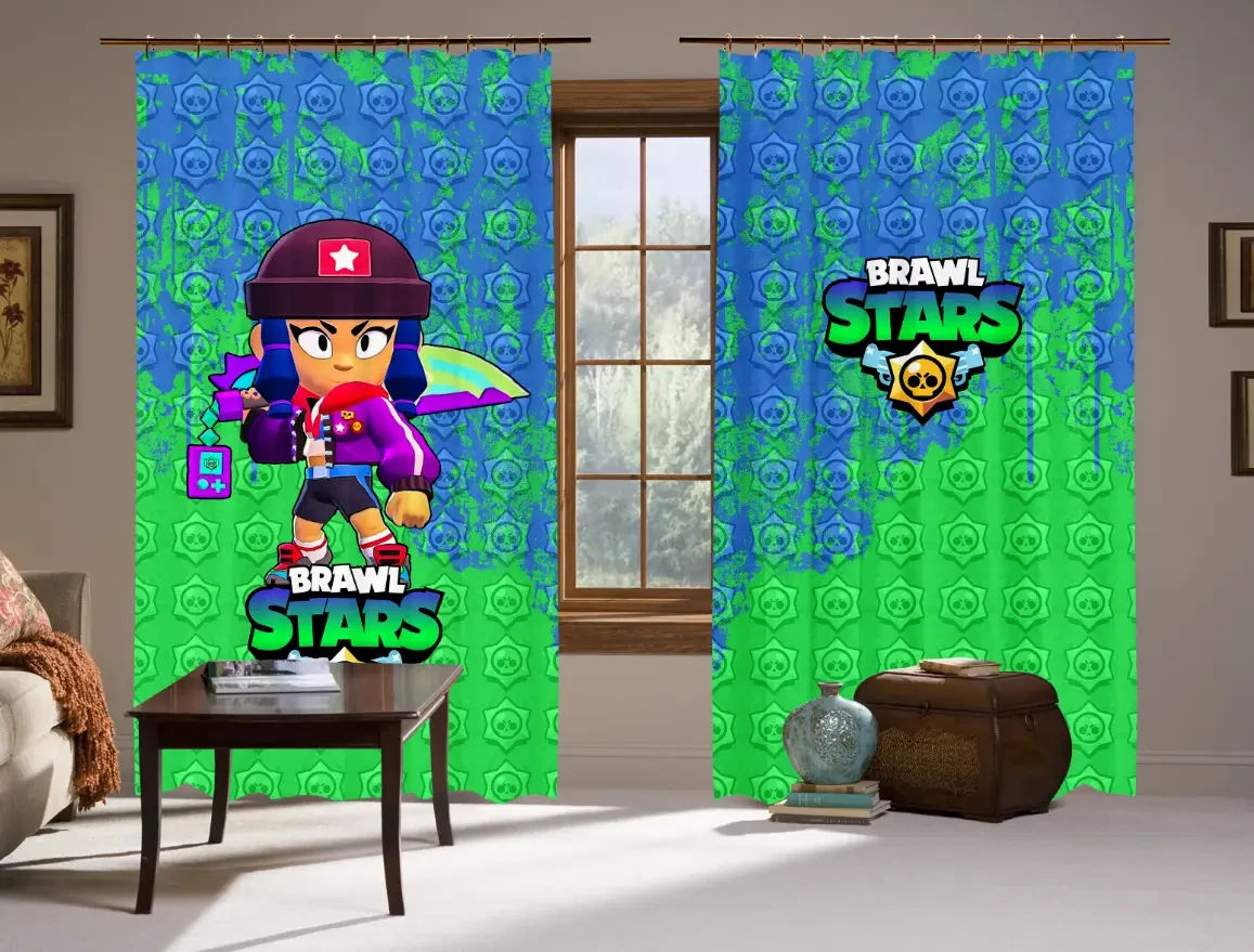 Штори 3D Бравл старс Бібі Скінс