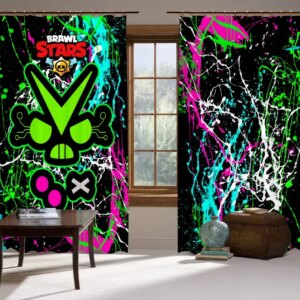 Штори 3D Бравл старс Вірус face