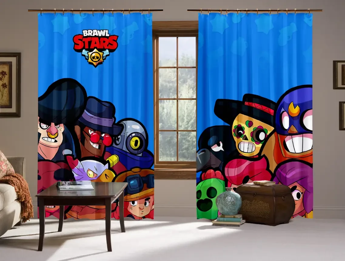 Штори 3D Бравл старс 6 героїв