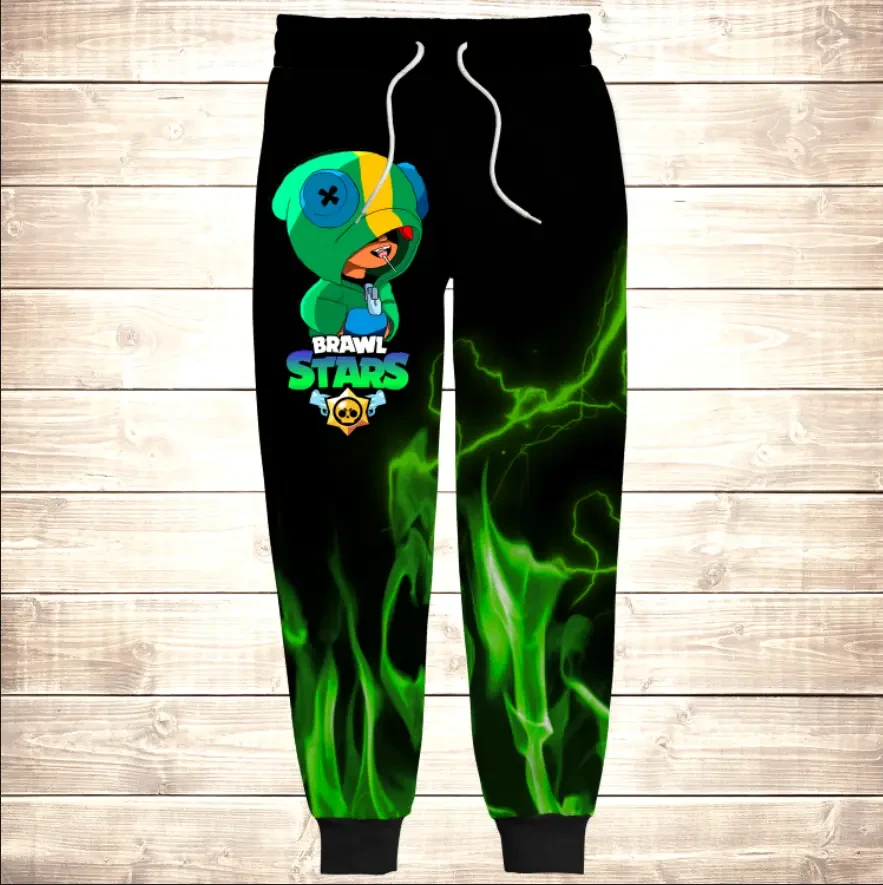 Штани 3D Леон зелений вогонь / Leon Green Fire ВСІ Розміри Преміум тканина