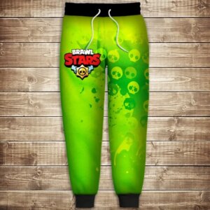 Штани 3D-Бравл старс Leon Face ВСІ Розміри Преміум тканина