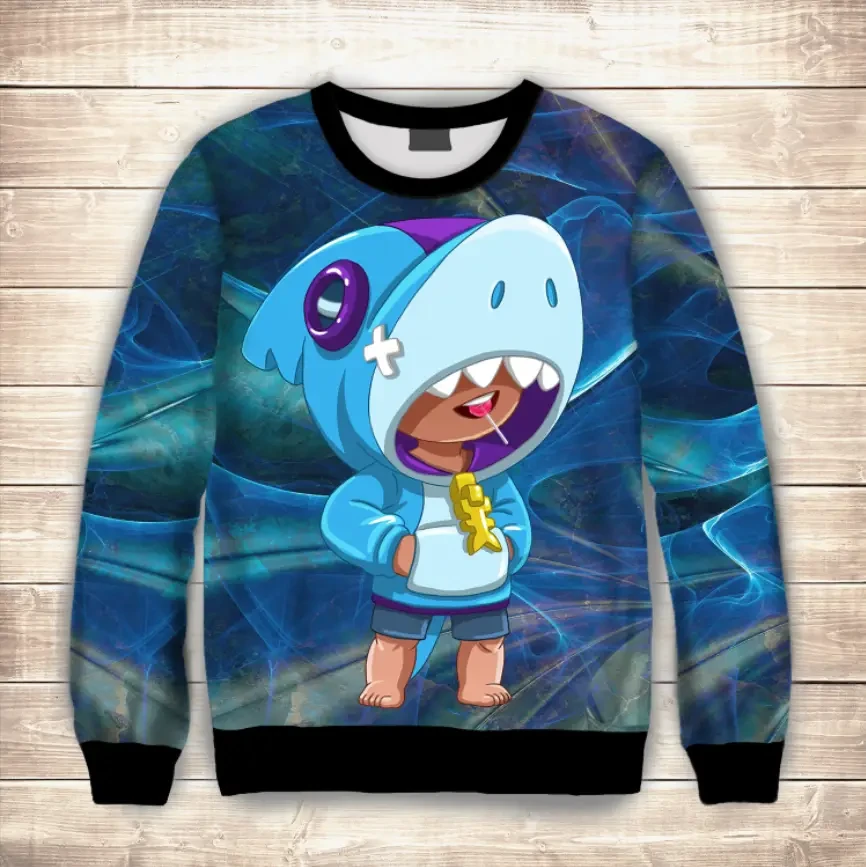 Світшот (толстовка) 3D Leon Shark / Леон Акула ВСІ Розміри Преміум тканина