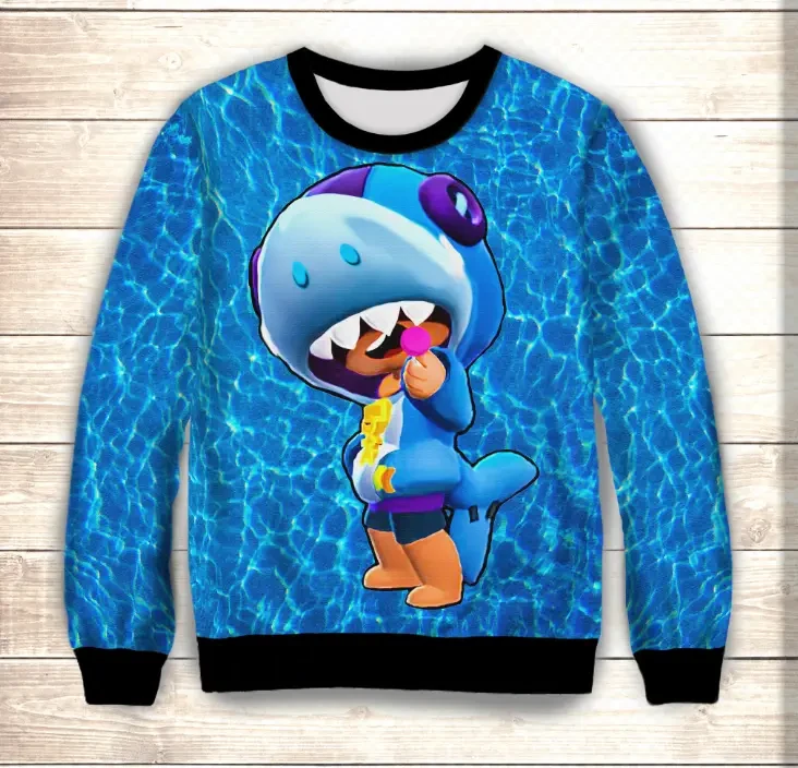 Світшот 3D Leon Shark ВСІ Розміри Преміум тканина