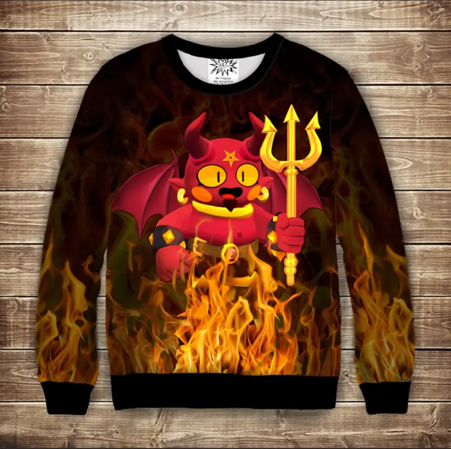 Світшот 3D Бравл Старc Пекельний Джин ВСІ Розміри Преміум тканина