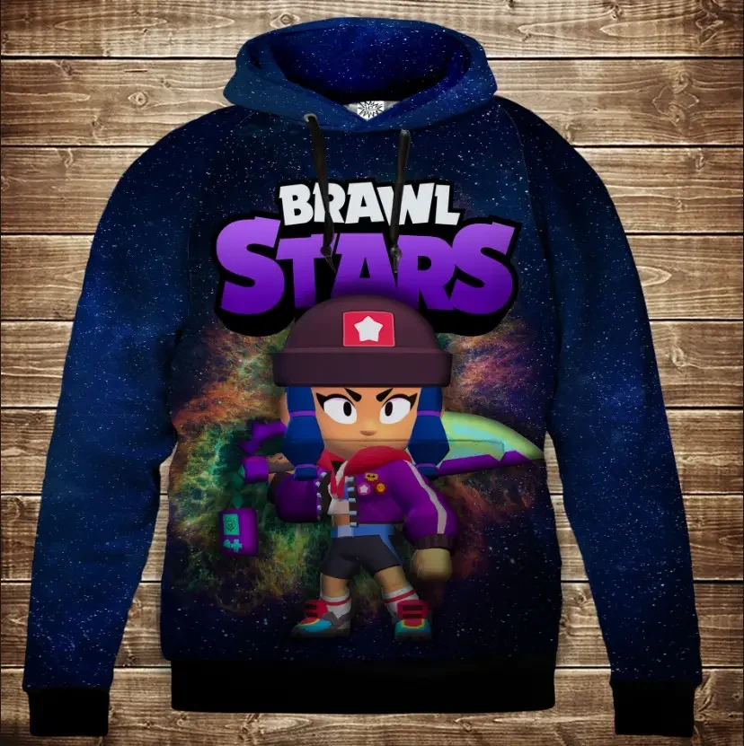 Толстівка 3D Бравл Старс Бібі серія Космос ВСІ Розміри Преміум тканина