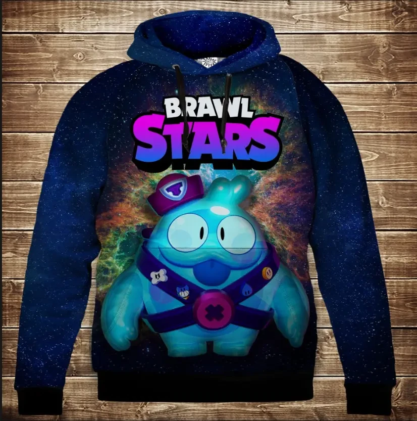 Толстівка 3D Бравл Старс Скуік серія Космос ВСІ Розміри Преміум тканина