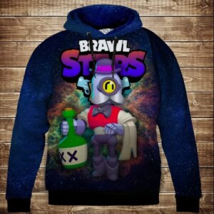 Толстівка 3D Бравл Старс Барлі Серія Космос ВСІ Розміри Преміум тканина