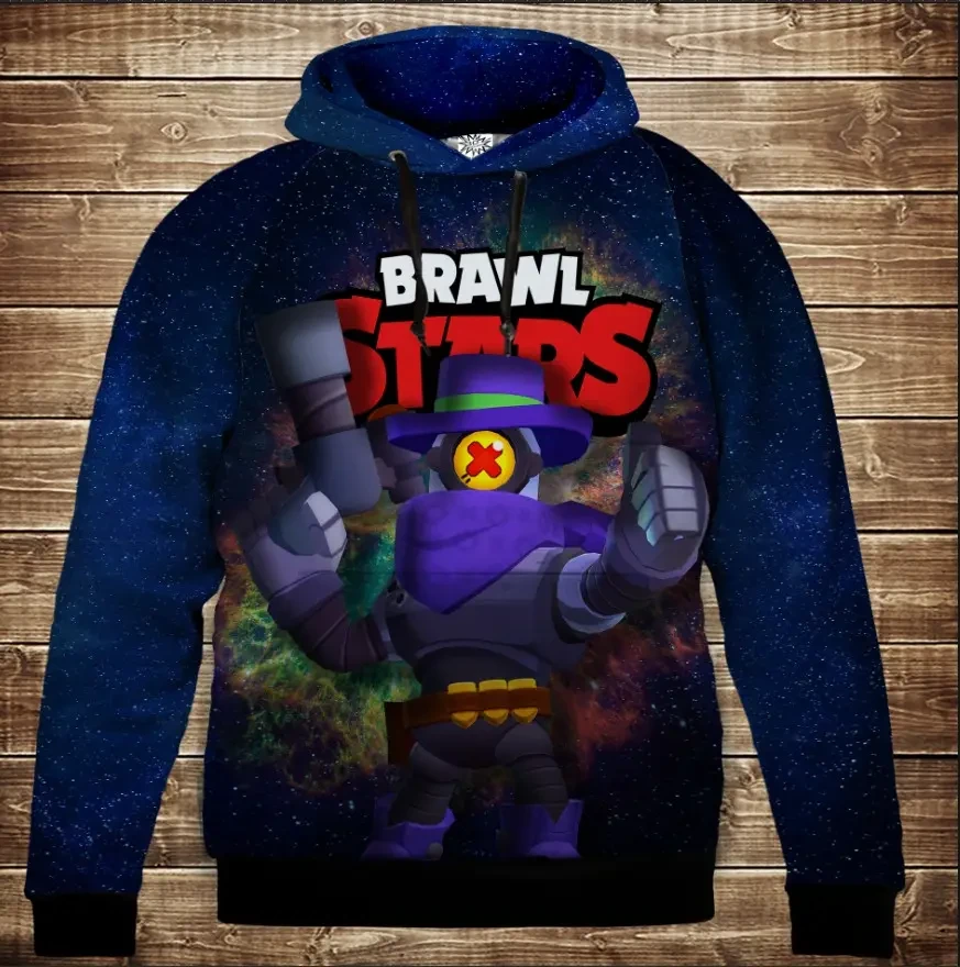 Толстівка 3D Бравл Старс Барлі Серія Космос ВСІ Розміри Преміум тканина