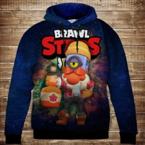 Толстівка 3D Бравл Старс Барлі Серія Космос ВСІ Розміри Преміум тканина