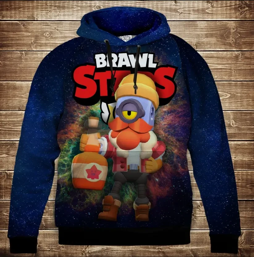 Толстівка 3D Бравл Старс Барлі Серія Космос ВСІ Розміри Преміум тканина