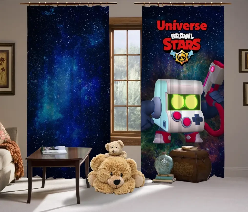 Штори Фотоштори Brawl Stars. Бравл Старс. Вірус 8 біт