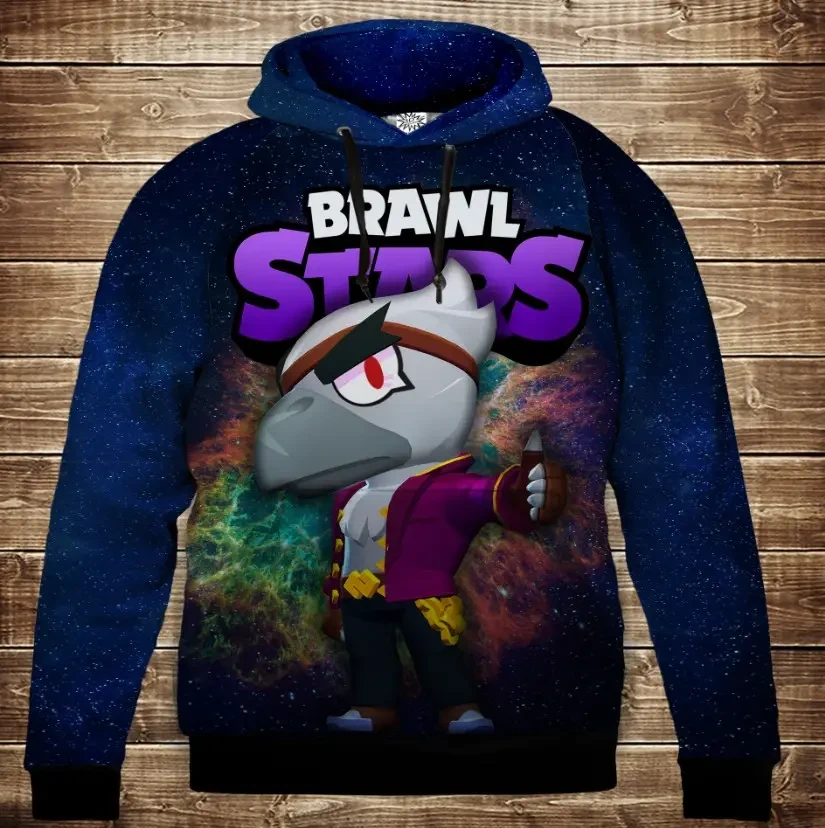 Толстівка 3D Бравл Старс Ворон серія Космос ВСІ Розміри Преміум тканина