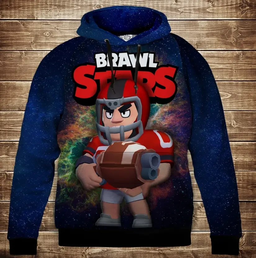 Толстівка 3D Бравл Старс Булл серія Космос ВСІ Розміри Преміум тканина