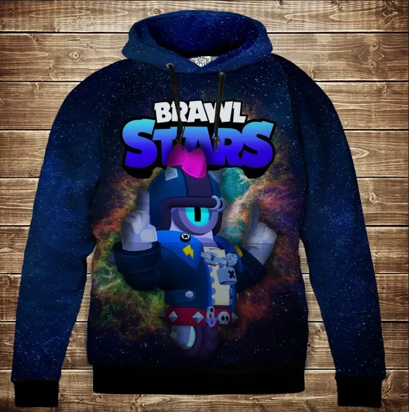 Толстівка 3D Бравл Старс Стю серія Космос ВСІ Розміри Преміум тканина