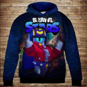 Толстівка 3D Бравл Старс Стю серія Космос ВСІ Розміри Преміум тканина