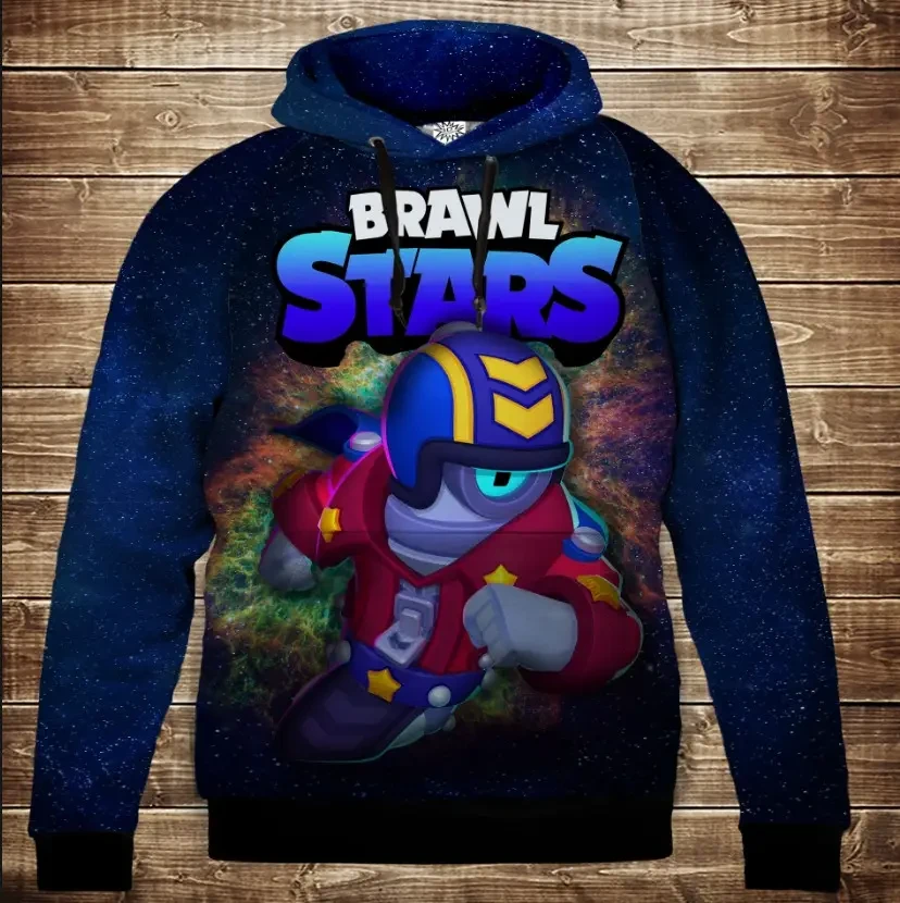 Толстівка 3D Бравл Старс Стю серія Космос ВСІ Розміри Преміум тканина