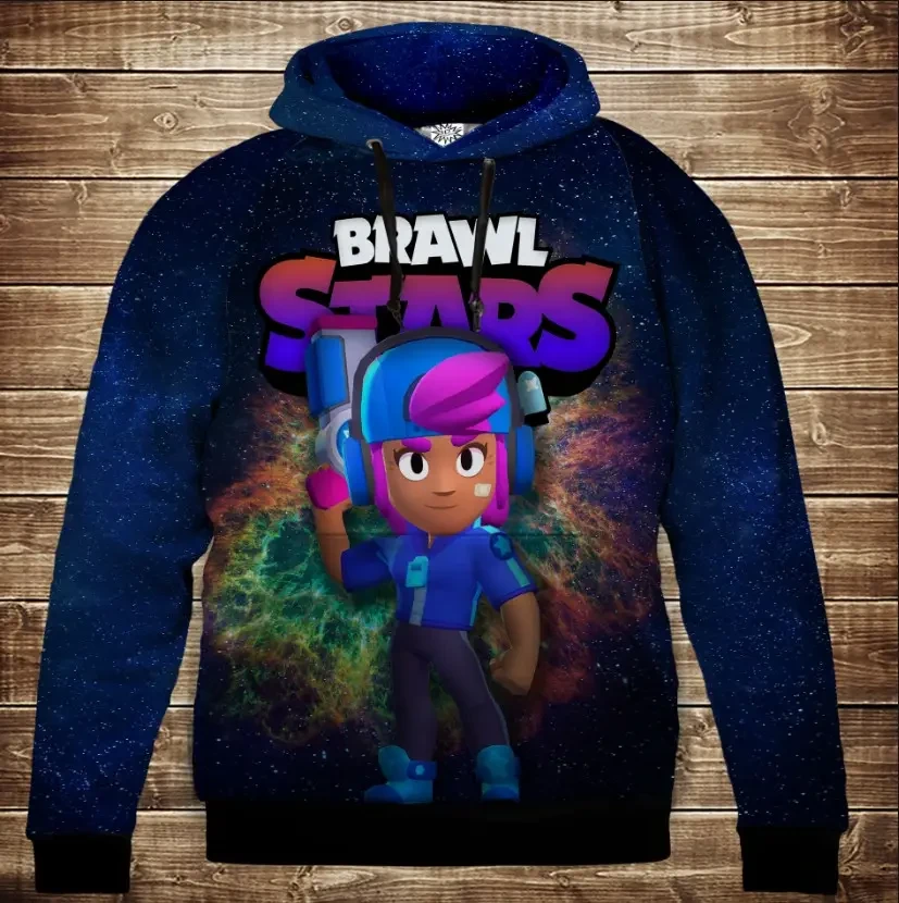 Толстівка 3D Бравл Старс Шеллі серія Космос ВСІ Розміри Преміум тканина