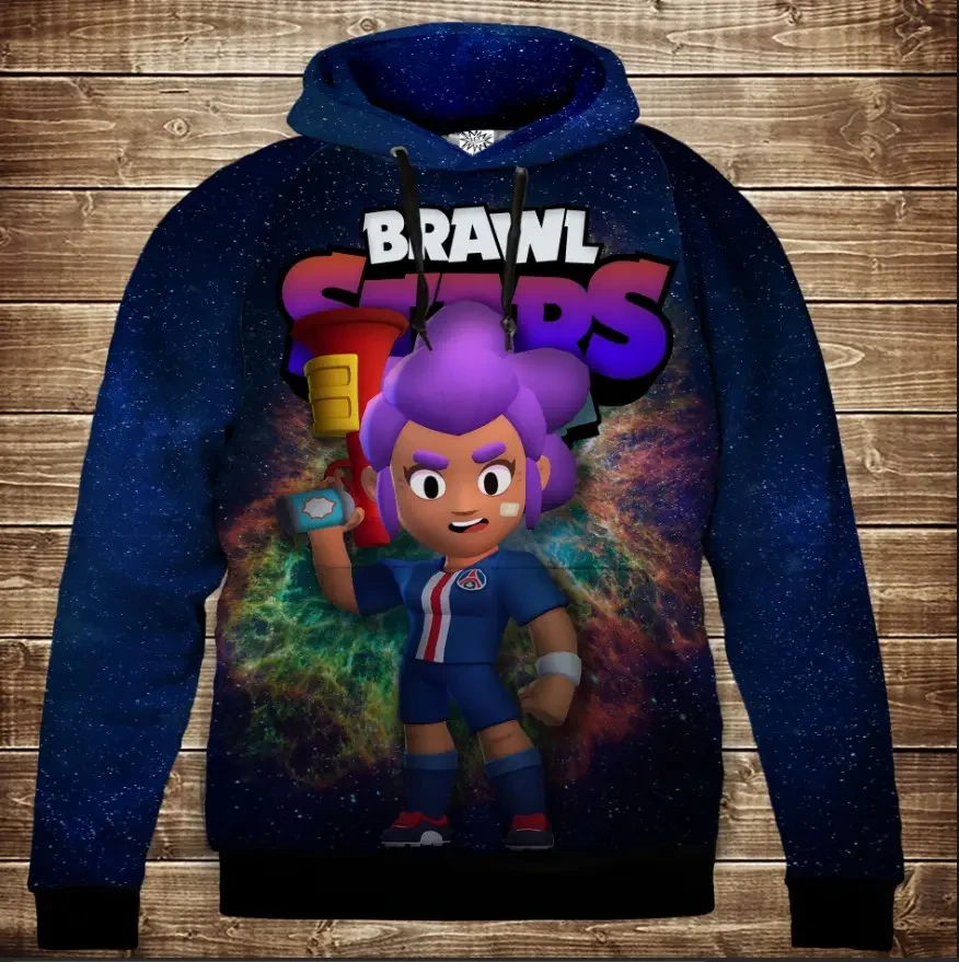 Толстівка 3D Бравл Старс Шеллі серія Космос ВСІ Розміри Преміум тканина