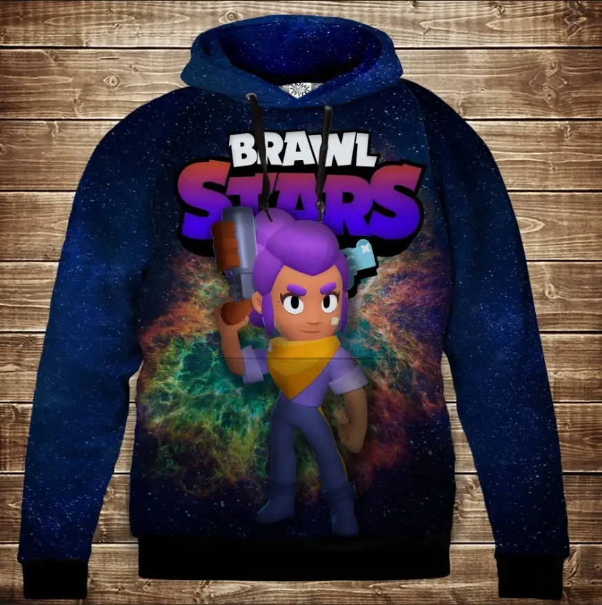 Толстівка 3D Бравл Старс Шеллі Бандитка серія Космос ВСІ Розміри Преміум тканина