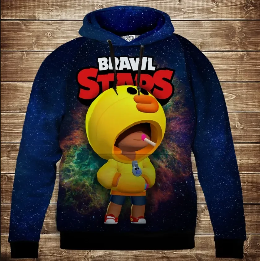 Толстівка 3D Бравл Старс Леон Саллі (Утка) серія Космос ВСІ Розміри Преміум тканина