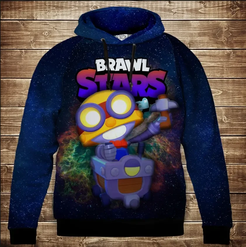 Толстівка 3D Бравл Старс Карл серія Космос ВСІ Розміри Преміум тканина