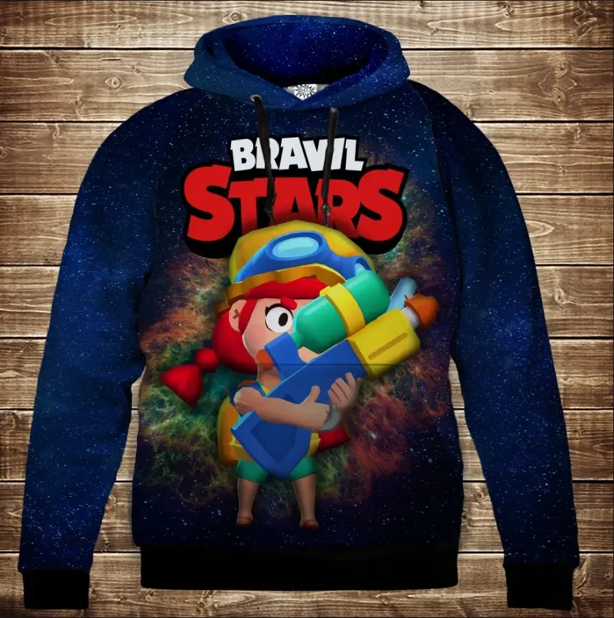 Толстівка 3D Бравл Старс Джессі серія Космос ВСІ Розміри Преміум тканина