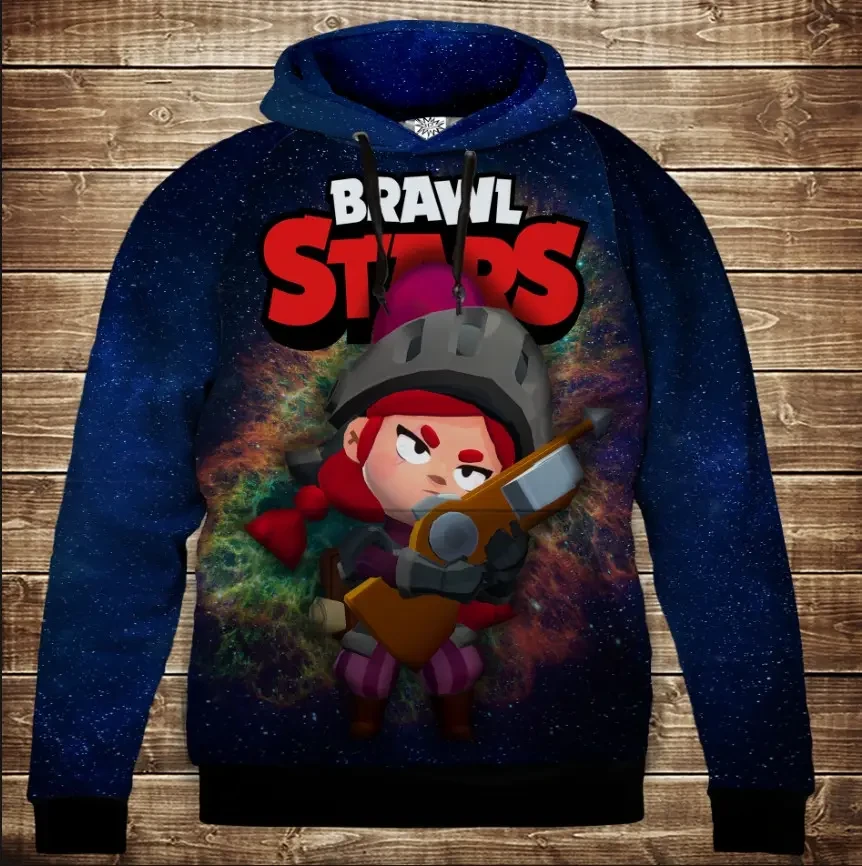 Толстівка 3D Бравл Старс Джессі серія Космос ВСІ Розміри Преміум тканина