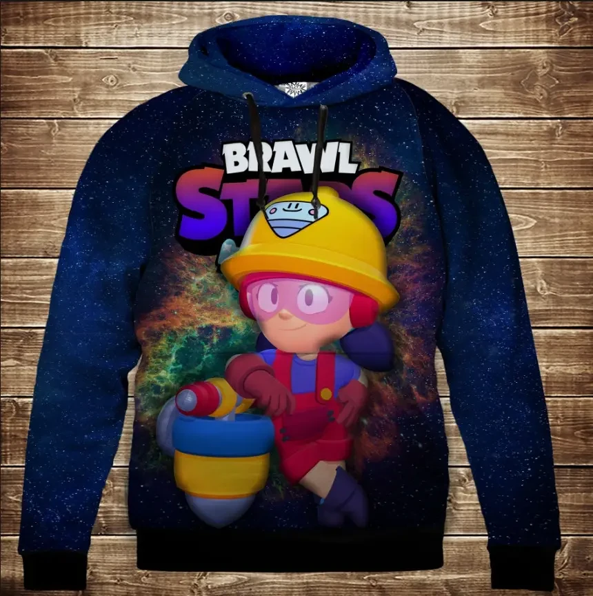 Толстівка 3D Бравл Старс Джессі серія Космос ВСІ Розміри Преміум тканина