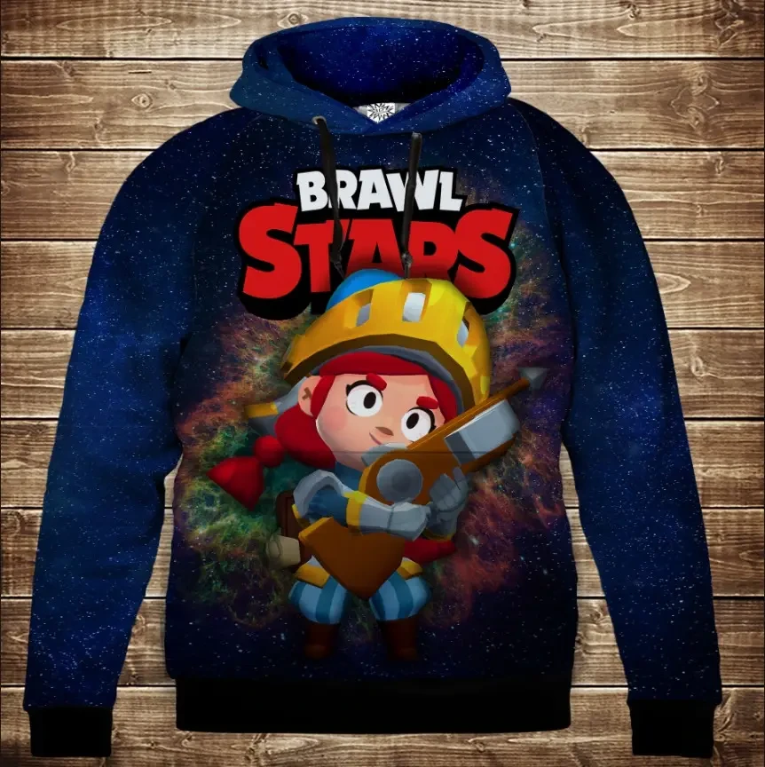 Толстівка 3D Бравл Старс Джессі серія Космос ВСІ Розміри Преміум тканина