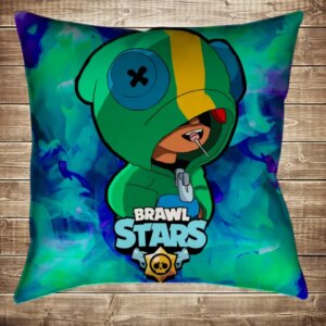 Подушка 3D-Бравл Старс Леон Кольоровий Смог