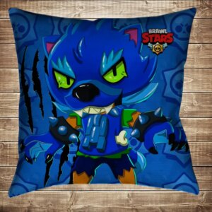 Подушка 3D-Бравл Старс Леон Клевс Подряпаний