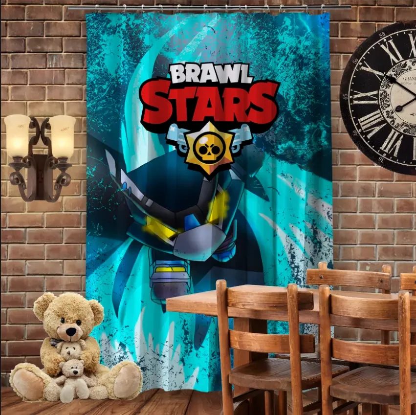 Штора 3D з принтом-Бравл Старс Ворон Меха