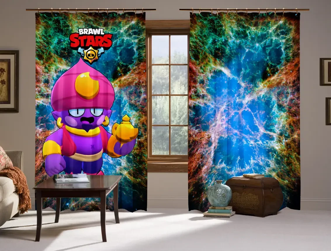 Штори 3D Бравл старс Джин Галактика