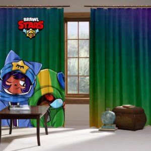 Штори 3D Бравл старс Леон і Сенді