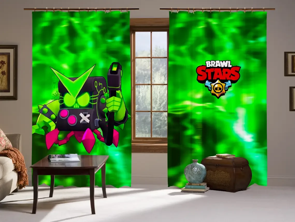 Штори 3D Бравл старс Вірус 8 біт