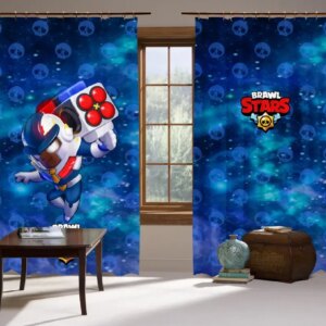 Штори 3D Бравл старс Брок космос