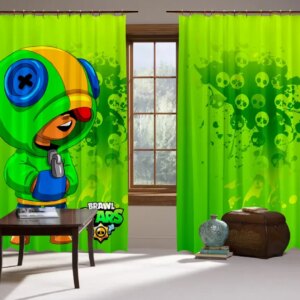 Штори 3D Бравл старс Leon Face