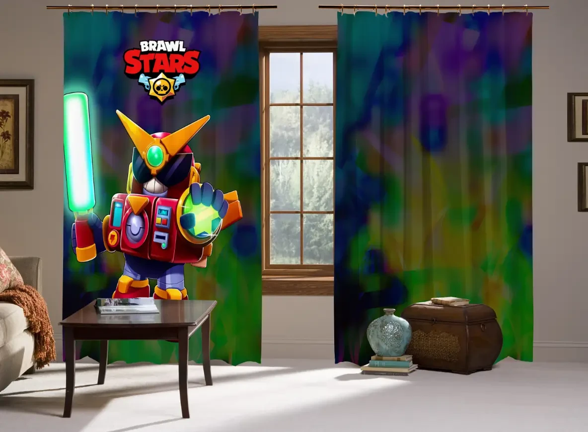 Штори 3D Бравл старс Вольт 2